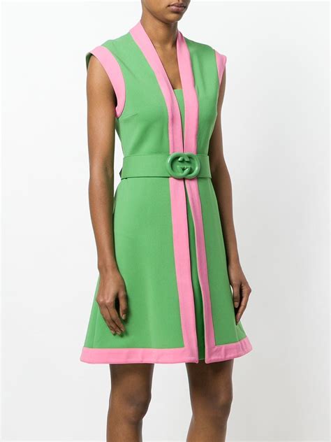 green gucci leather dress|gucci pink and green dress.